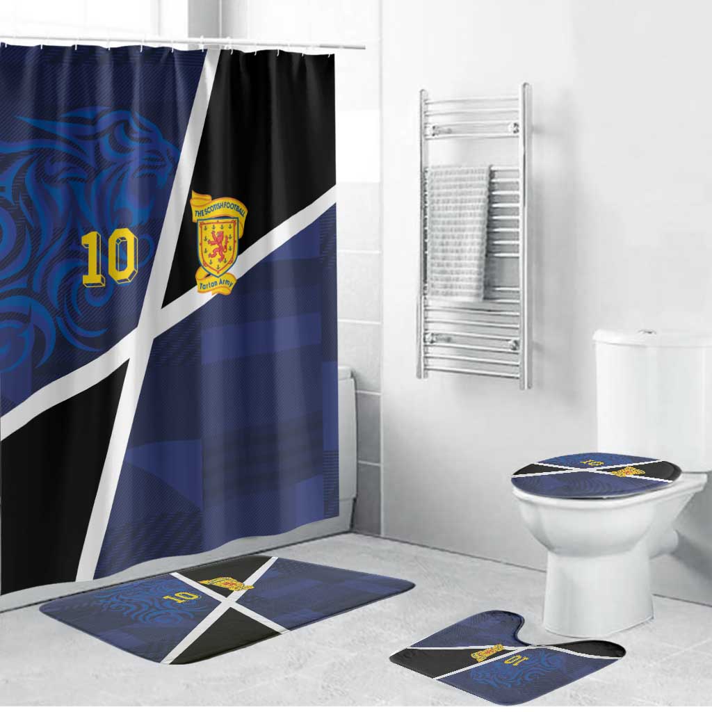 Custom Scottish Football Bathroom Set Lion and Tartan Patchwork Pattern