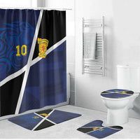 Custom Scottish Football Bathroom Set Lion and Tartan Patchwork Pattern