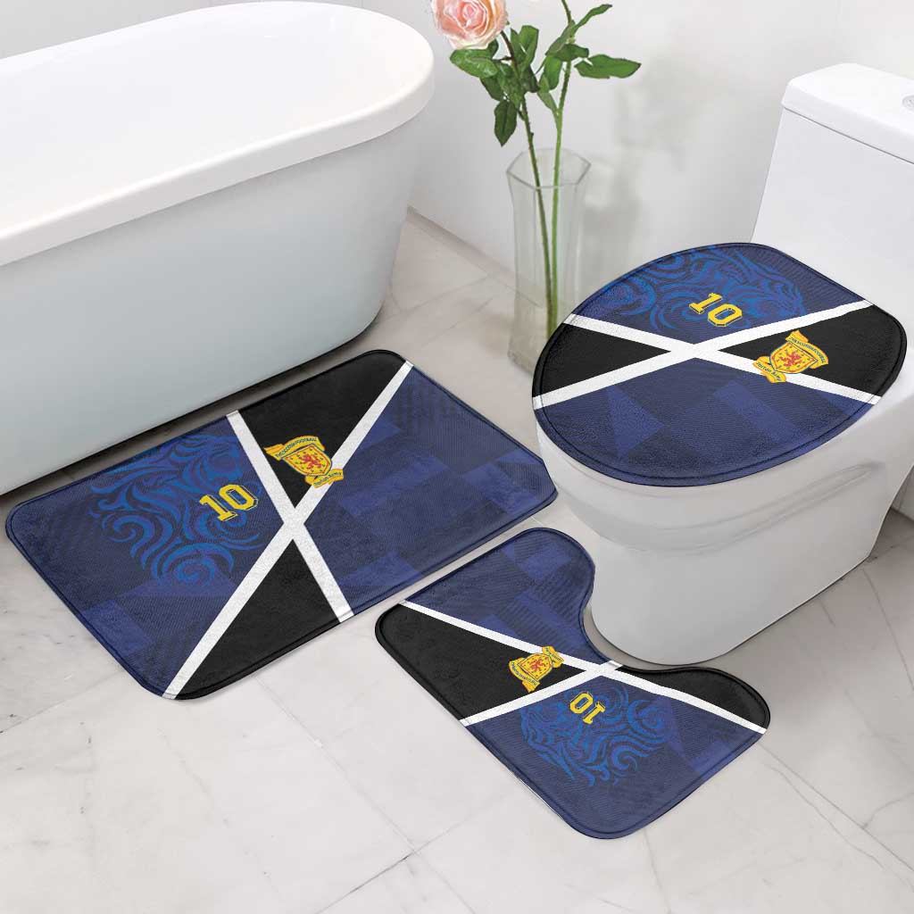 Custom Scottish Football Bathroom Set Lion and Tartan Patchwork Pattern