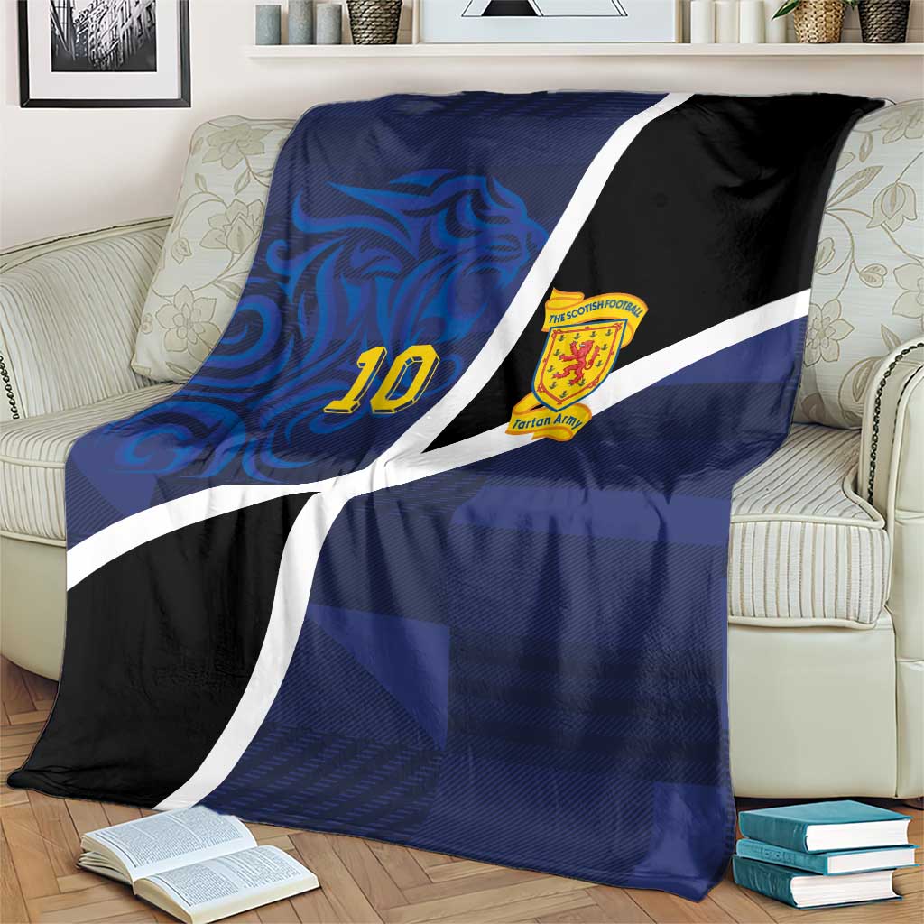 Custom Scottish Football Blanket Lion and Tartan Patchwork Pattern