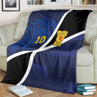 Custom Scottish Football Blanket Lion and Tartan Patchwork Pattern