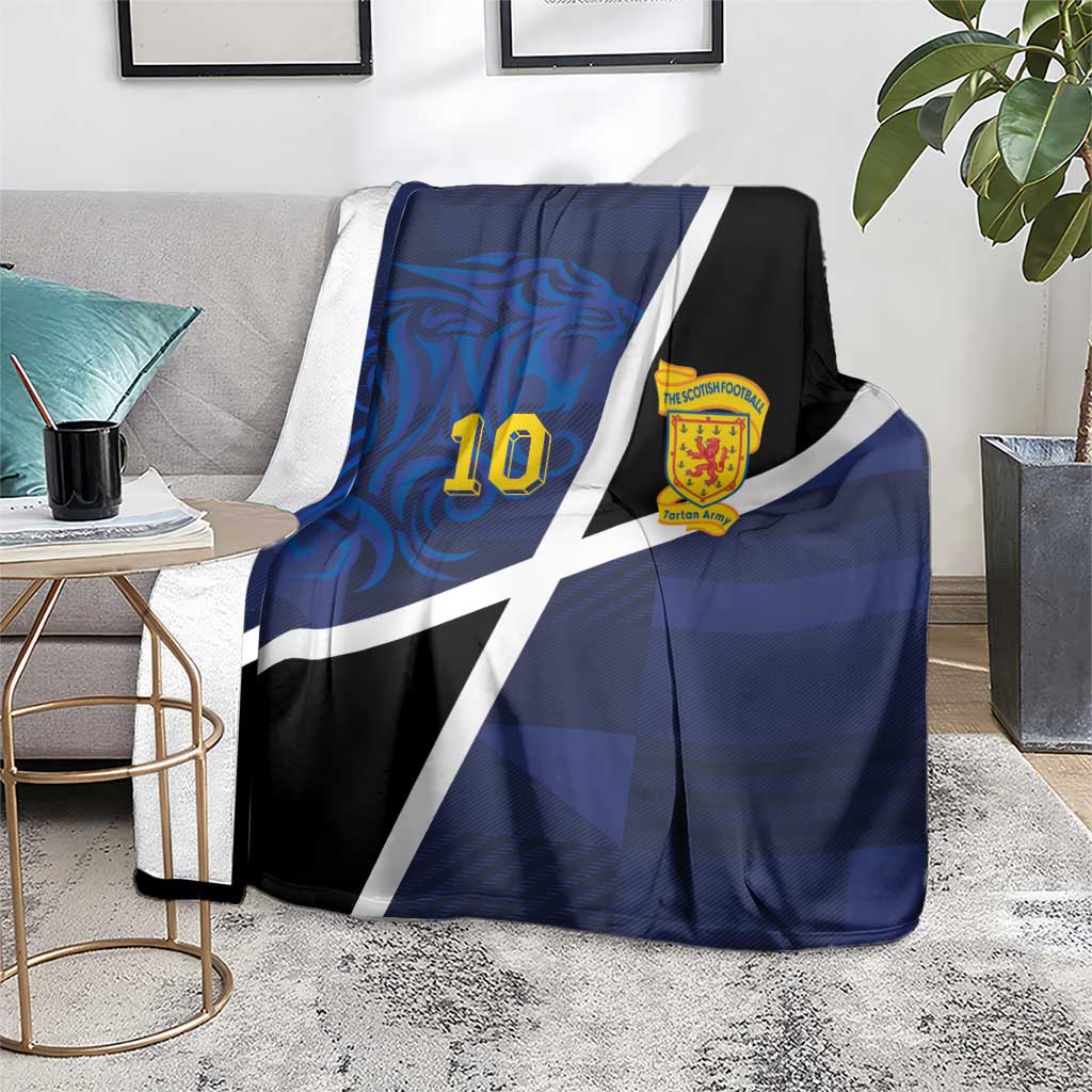 Custom Scottish Football Blanket Lion and Tartan Patchwork Pattern