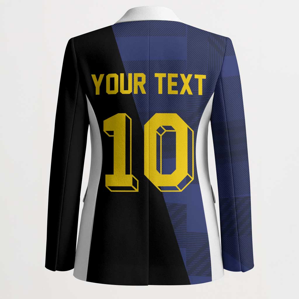 Custom Scottish Football Blazer Lion and Tartan Patchwork Pattern