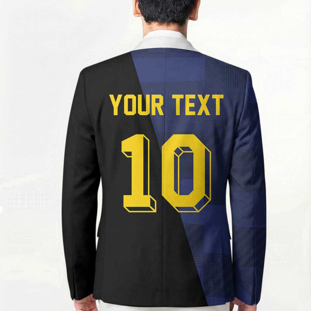 Custom Scottish Football Blazer Lion and Tartan Patchwork Pattern