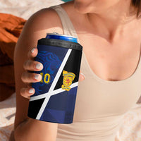 Custom Scottish Football 4 in 1 Can Cooler Tumbler Lion and Tartan Patchwork Pattern