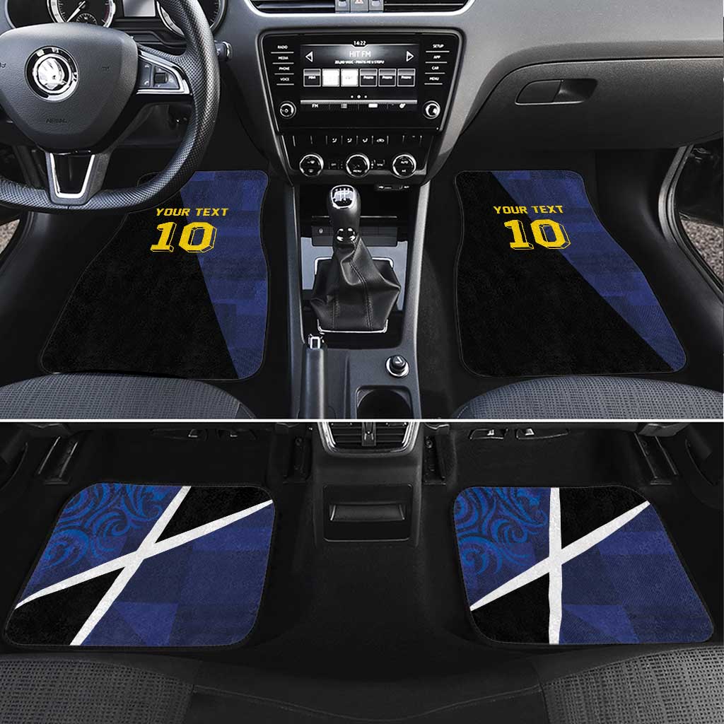 Custom Scottish Football Car Mats Lion and Tartan Patchwork Pattern
