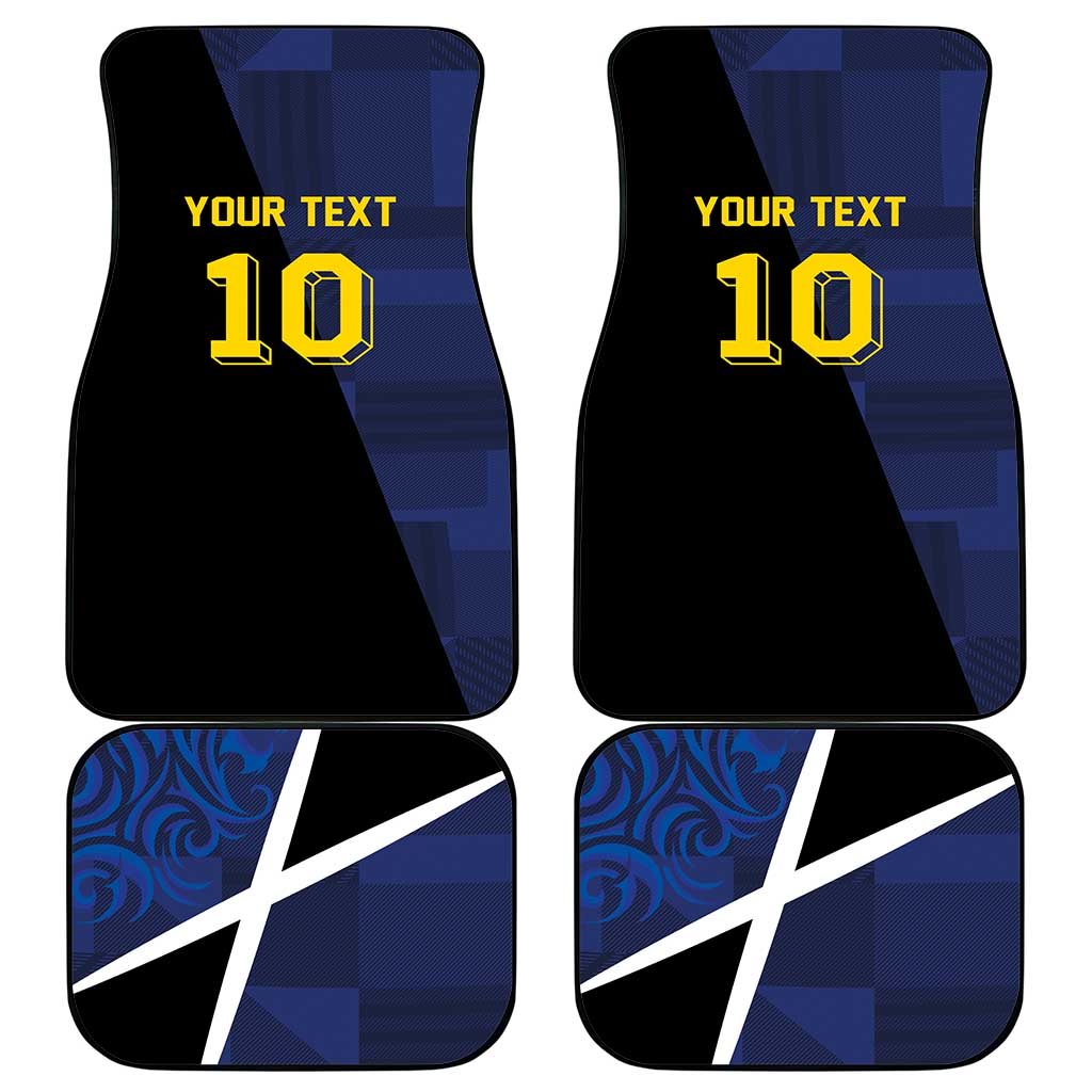 Custom Scottish Football Car Mats Lion and Tartan Patchwork Pattern