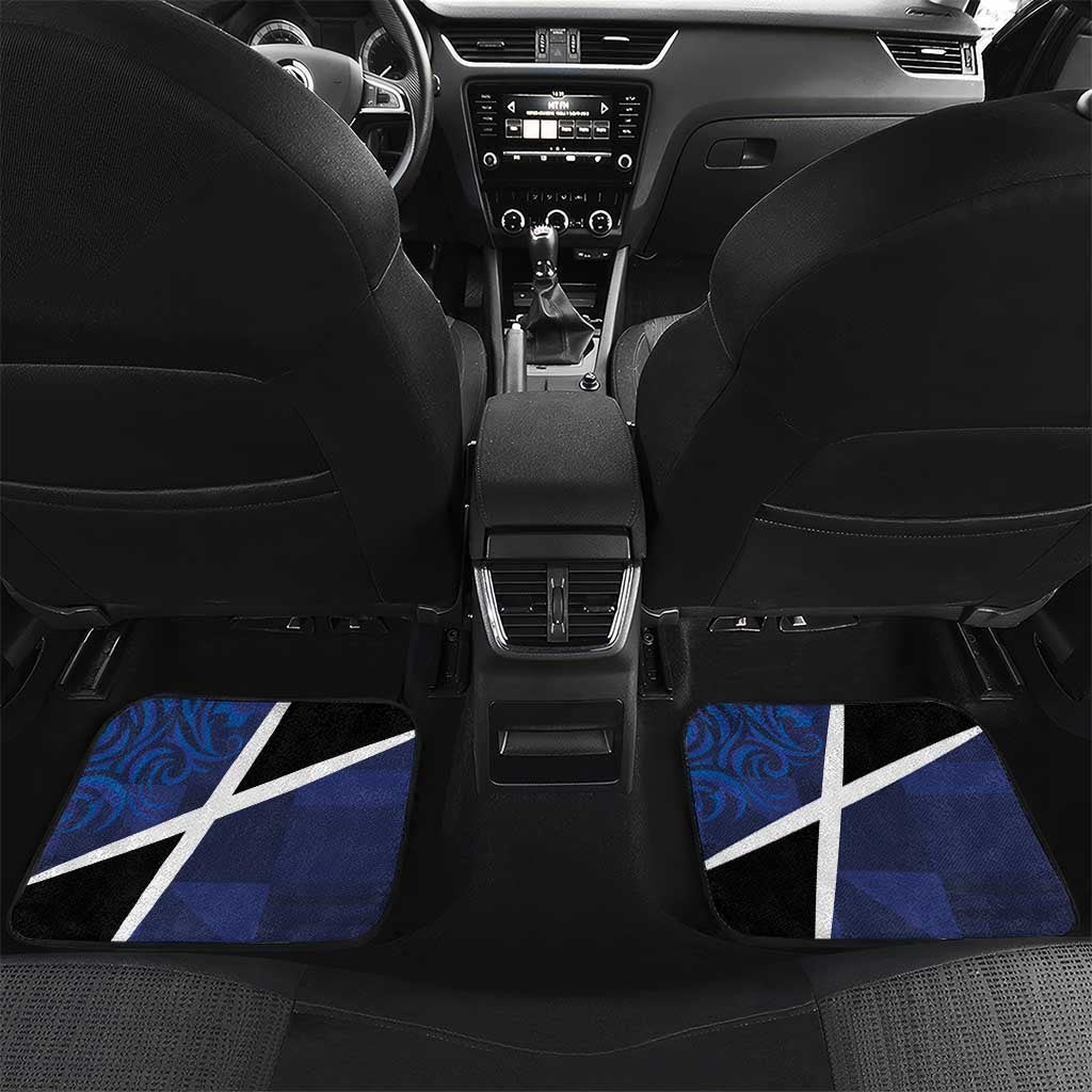 Custom Scottish Football Car Mats Lion and Tartan Patchwork Pattern