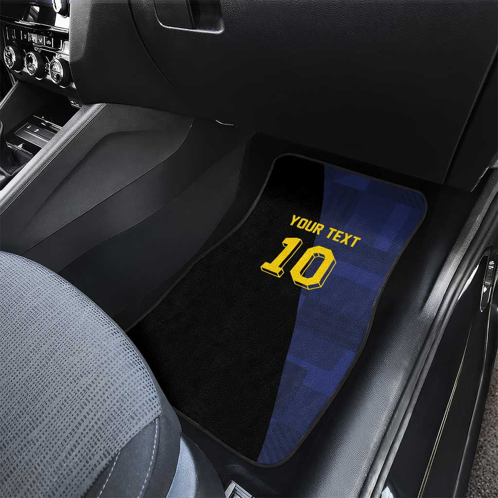 Custom Scottish Football Car Mats Lion and Tartan Patchwork Pattern