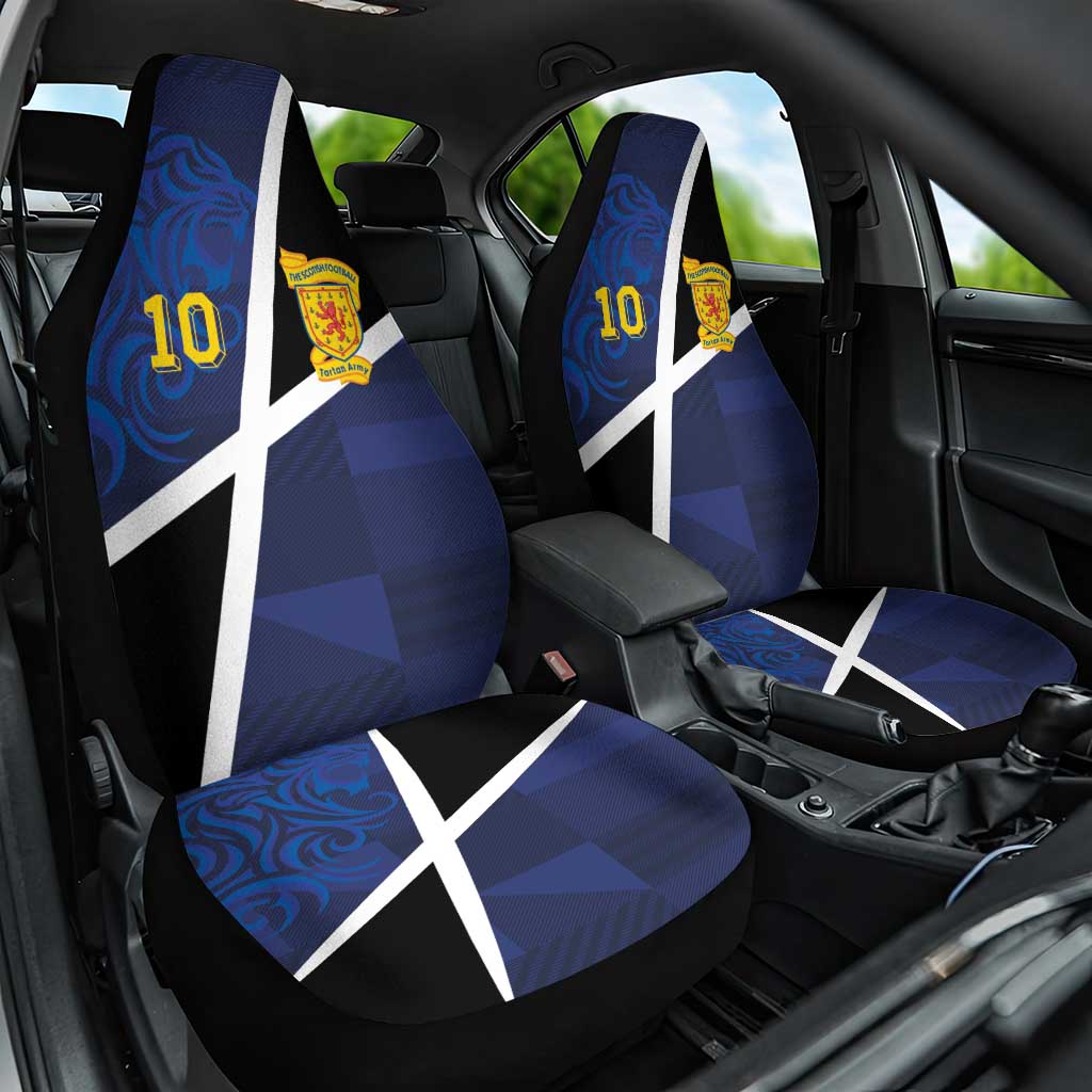 Custom Scottish Football Car Seat Cover Lion and Tartan Patchwork Pattern
