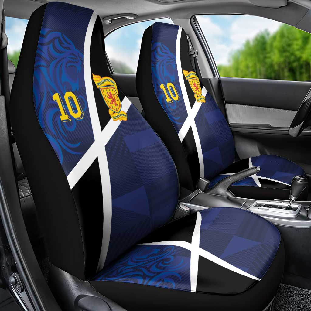 Custom Scottish Football Car Seat Cover Lion and Tartan Patchwork Pattern