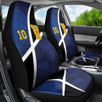Custom Scottish Football Car Seat Cover Lion and Tartan Patchwork Pattern