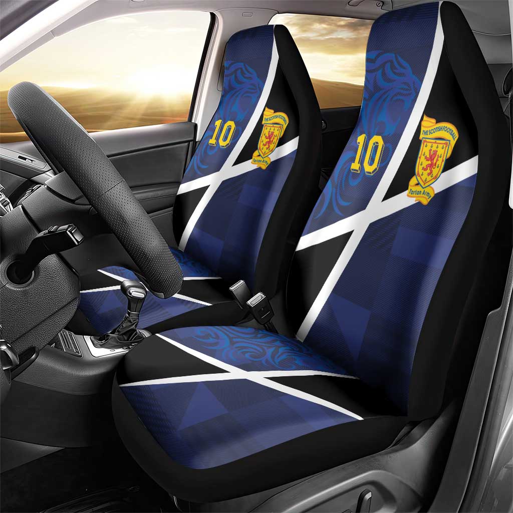 Custom Scottish Football Car Seat Cover Lion and Tartan Patchwork Pattern