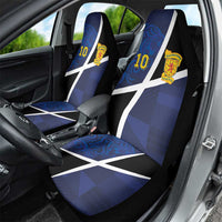 Custom Scottish Football Car Seat Cover Lion and Tartan Patchwork Pattern