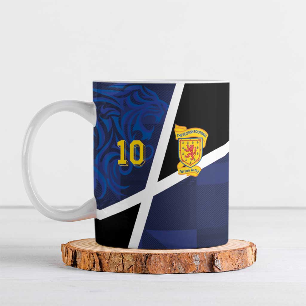 Custom Scottish Football Ceramic Mug Lion and Tartan Patchwork Pattern