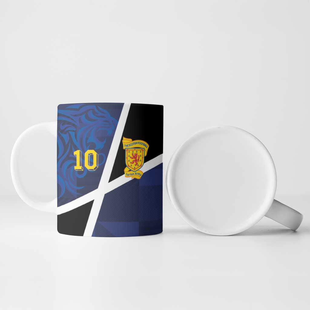Custom Scottish Football Ceramic Mug Lion and Tartan Patchwork Pattern