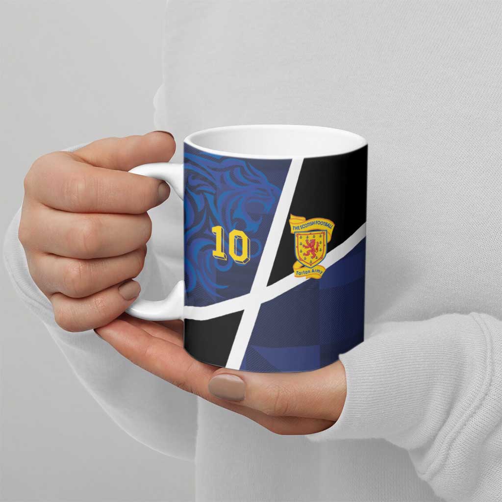 Custom Scottish Football Ceramic Mug Lion and Tartan Patchwork Pattern