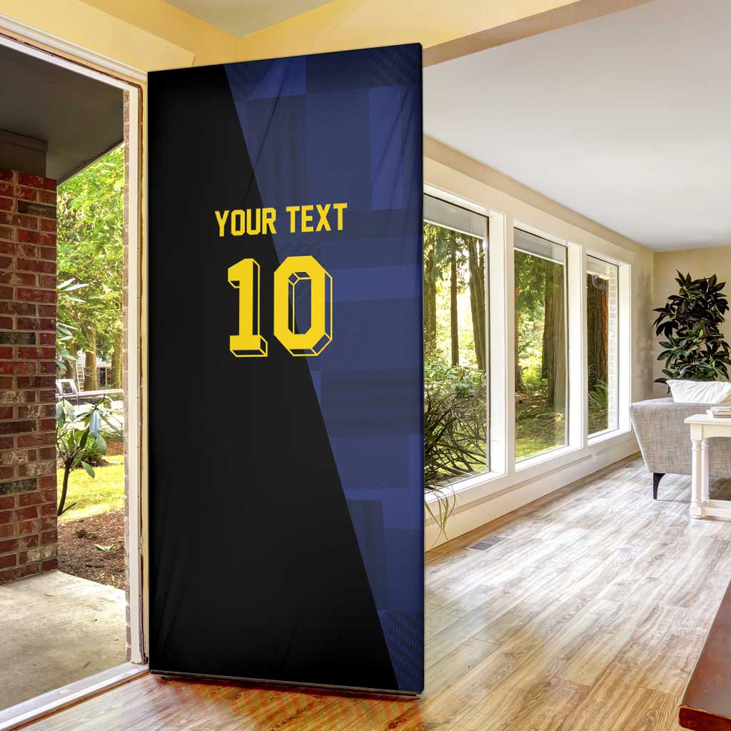 Custom Scottish Football Door Cover Lion and Tartan Patchwork Pattern