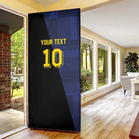 Custom Scottish Football Door Cover Lion and Tartan Patchwork Pattern