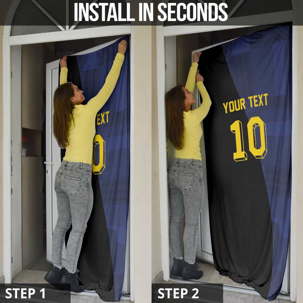 Custom Scottish Football Door Cover Lion and Tartan Patchwork Pattern