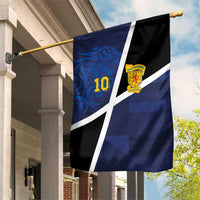 Custom Scottish Football Garden Flag Lion and Tartan Patchwork Pattern
