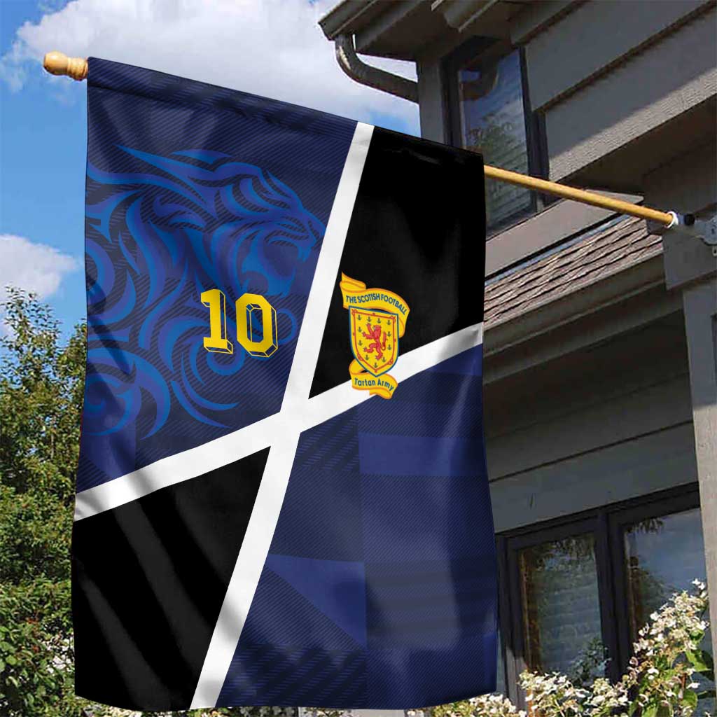 Custom Scottish Football Garden Flag Lion and Tartan Patchwork Pattern