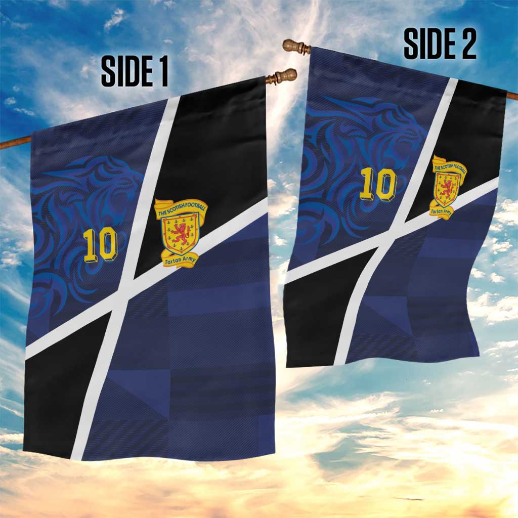 Custom Scottish Football Garden Flag Lion and Tartan Patchwork Pattern