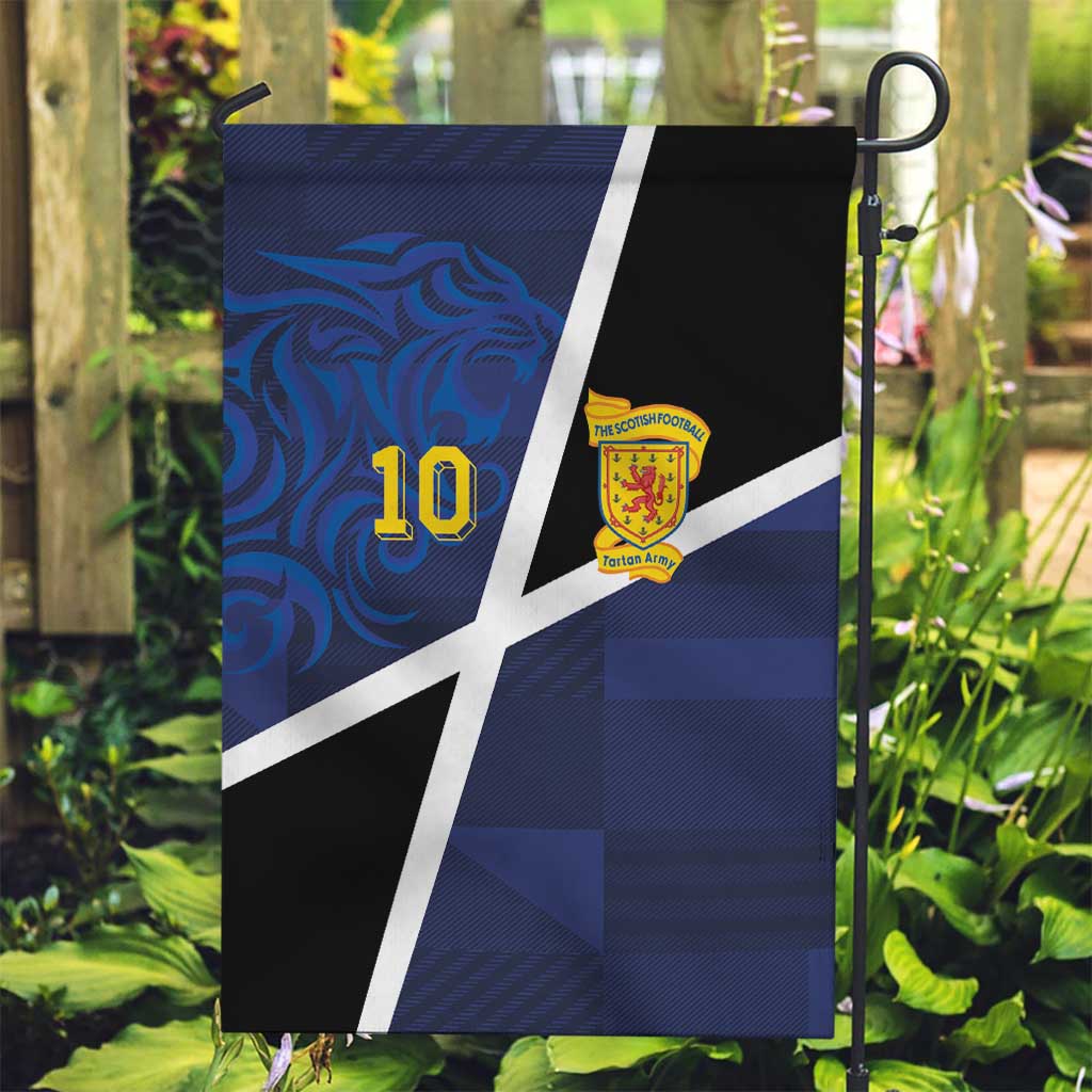 Custom Scottish Football Garden Flag Lion and Tartan Patchwork Pattern