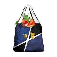 Custom Scottish Football Grocery Bag Lion and Tartan Patchwork Pattern