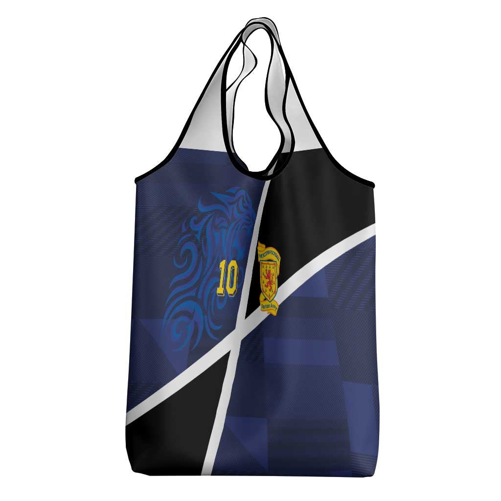 Custom Scottish Football Grocery Bag Lion and Tartan Patchwork Pattern