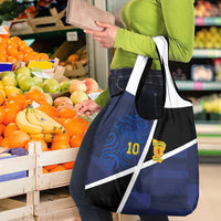 Custom Scottish Football Grocery Bag Lion and Tartan Patchwork Pattern