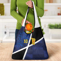 Custom Scottish Football Grocery Bag Lion and Tartan Patchwork Pattern