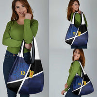 Custom Scottish Football Grocery Bag Lion and Tartan Patchwork Pattern
