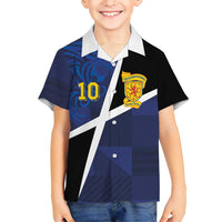 Custom Scottish Football Hawaiian Shirt Lion and Tartan Patchwork Pattern