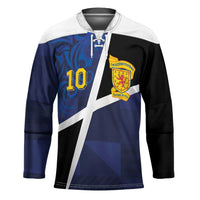 Custom Scottish Football Hockey Jersey Lion and Tartan Patchwork Pattern