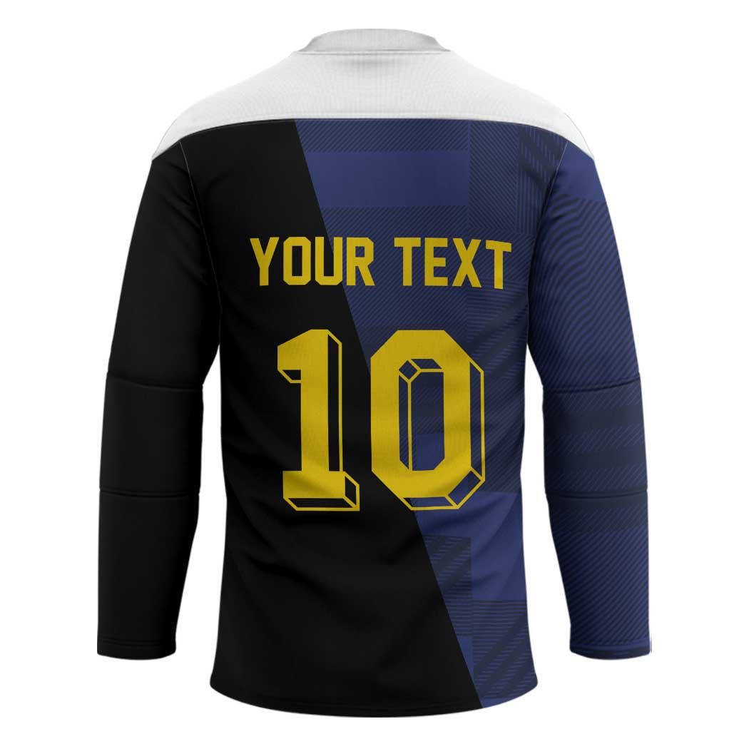 Custom Scottish Football Hockey Jersey Lion and Tartan Patchwork Pattern