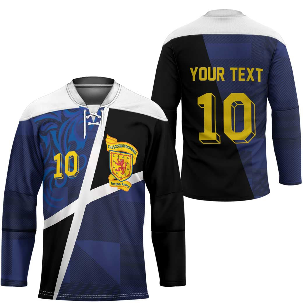 Custom Scottish Football Hockey Jersey Lion and Tartan Patchwork Pattern
