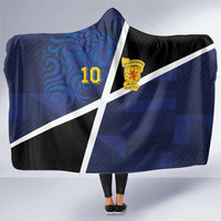 Custom Scottish Football Hooded Blanket Lion and Tartan Patchwork Pattern