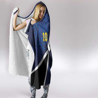 Custom Scottish Football Hooded Blanket Lion and Tartan Patchwork Pattern