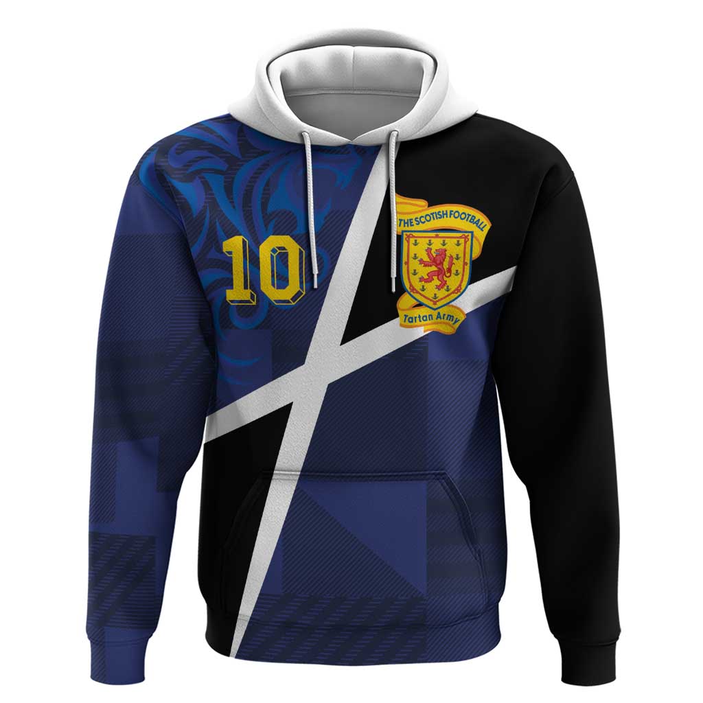 Custom Scottish Football Hoodie Lion and Tartan Patchwork Pattern