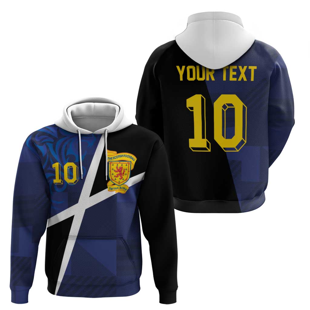 Custom Scottish Football Hoodie Lion and Tartan Patchwork Pattern