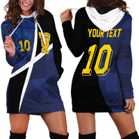 Custom Scottish Football Hoodie Dress Lion and Tartan Patchwork Pattern