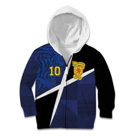 Custom Scottish Football Kid Hoodie Lion and Tartan Patchwork Pattern