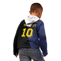 Custom Scottish Football Kid Hoodie Lion and Tartan Patchwork Pattern