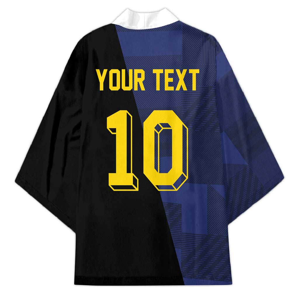 Custom Scottish Football Kimono Lion and Tartan Patchwork Pattern