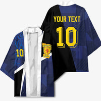Custom Scottish Football Kimono Lion and Tartan Patchwork Pattern