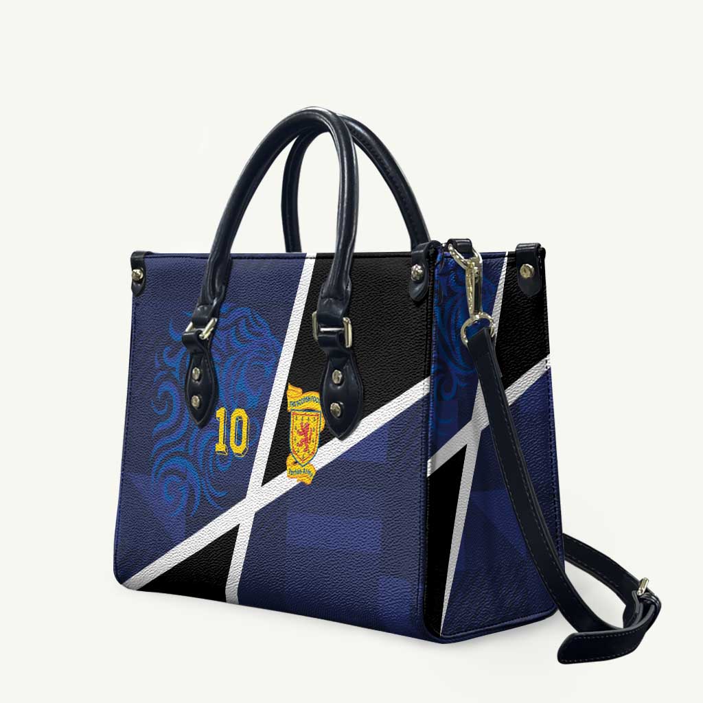 Custom Scottish Football Leather Bag Lion and Tartan Patchwork Pattern