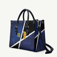 Custom Scottish Football Leather Bag Lion and Tartan Patchwork Pattern