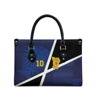 Custom Scottish Football Leather Bag Lion and Tartan Patchwork Pattern