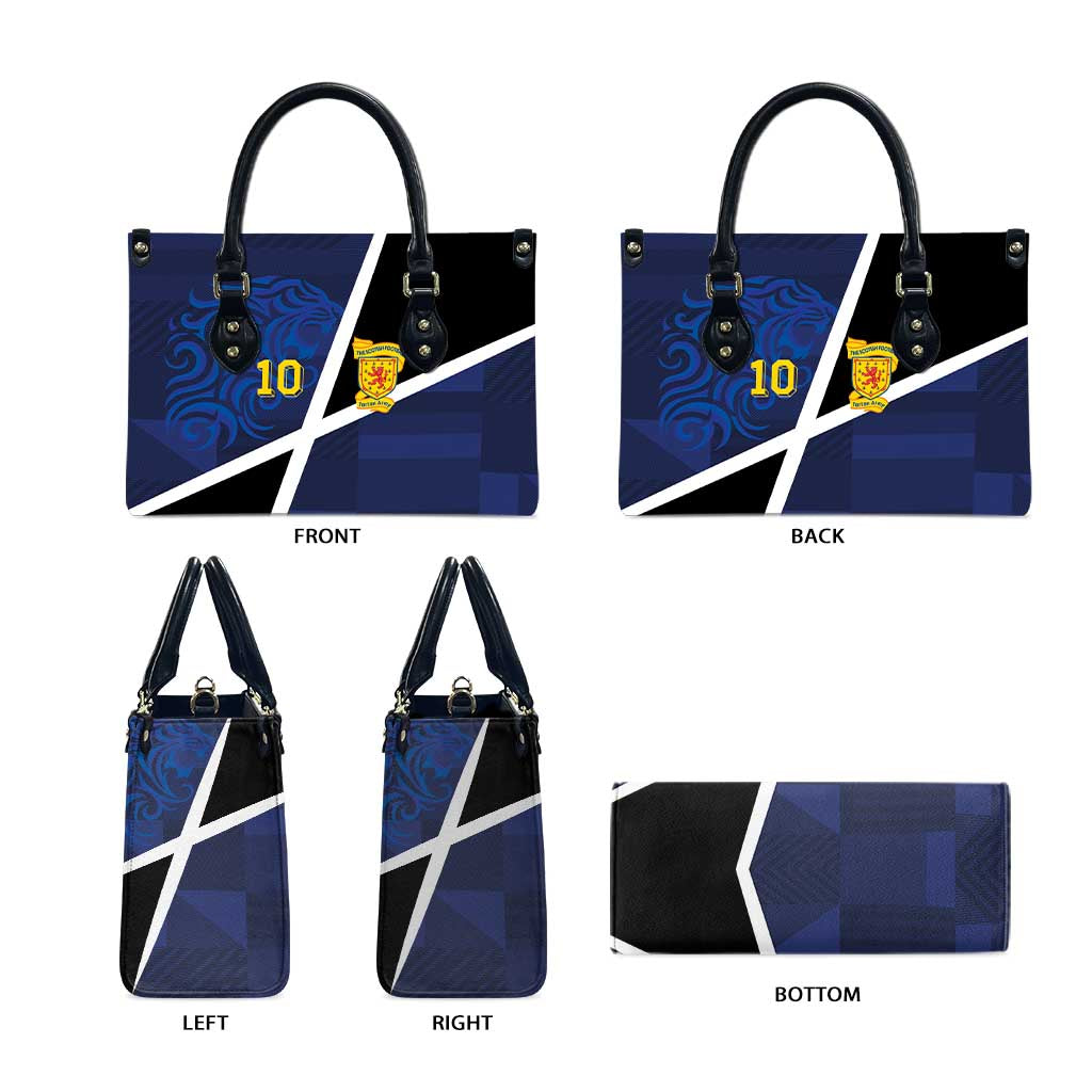 Custom Scottish Football Leather Bag Lion and Tartan Patchwork Pattern